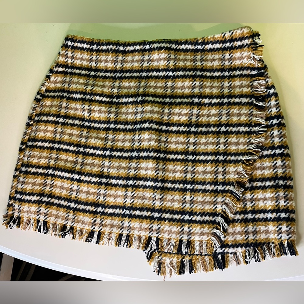 Fashion Nova Knitted Plaid Skirt